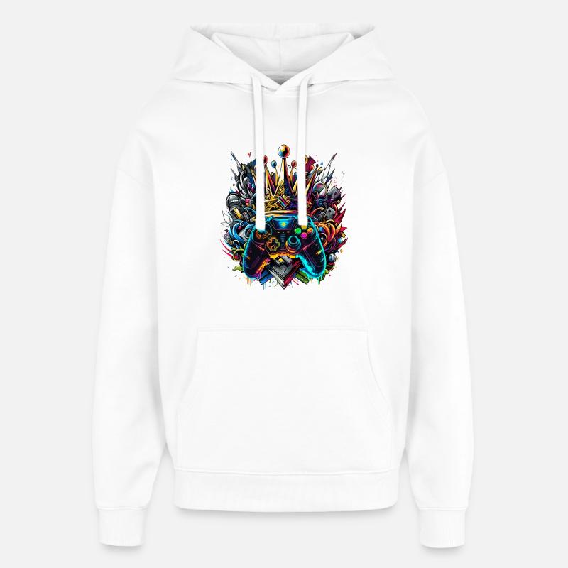 Königlicher Graffiti Gaming Controller - Oversized Unisex Hoodie von Stanley/Stella - Weiß