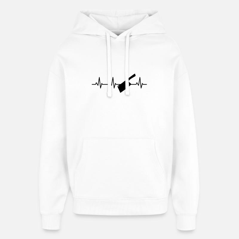 Hackmesser Herzlinie - Oversized Unisex Hoodie von Stanley/Stella - Weiß