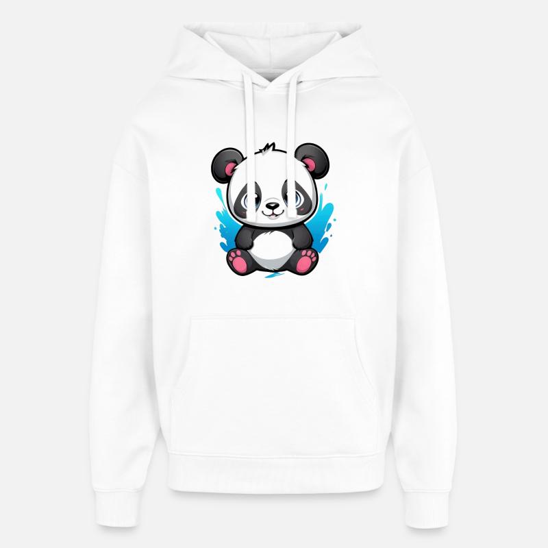 Panda Ours - Sweat à capuche unisexe Stanley/Stella Oversized - blanc