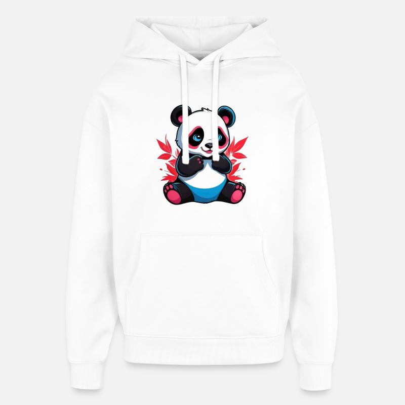 Panda Ours - Sweat à capuche unisexe Stanley/Stella Oversized - blanc