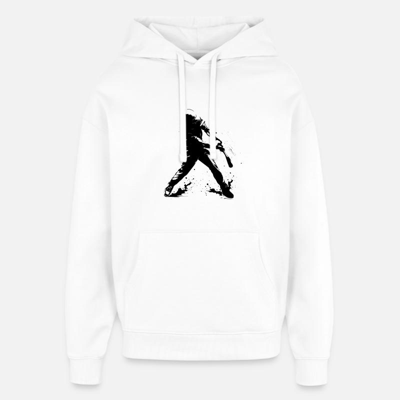 Drôle de joueur de baseball - Sweat à capuche unisexe Stanley/Stella Oversized - blanc