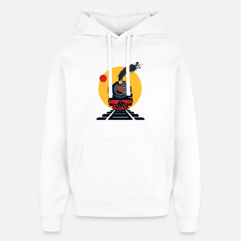 Dessin ferroviaire - Sweat à capuche unisexe Stanley/Stella Oversized - blanc