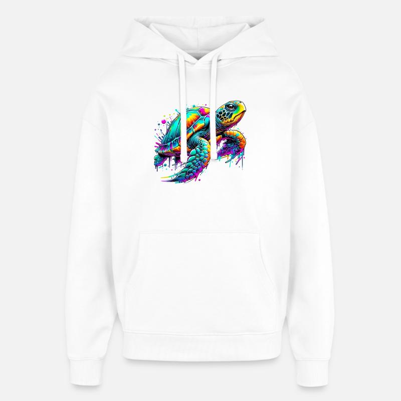 Tortue - Sweat à capuche unisexe Stanley/Stella Oversized - blanc