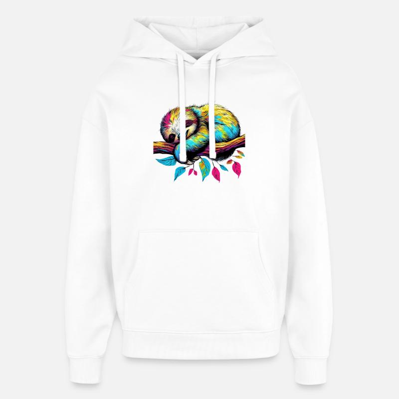 Faultier - Oversized Unisex Hoodie von Stanley/Stella - Weiß