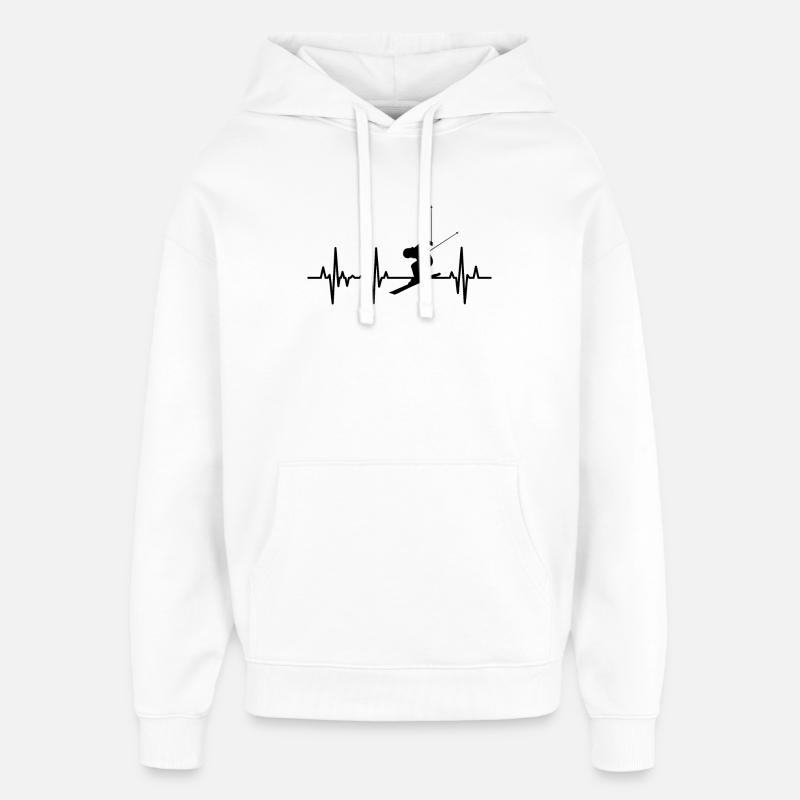 Ligne Skier Heart - Sweat à capuche unisexe Stanley/Stella Oversized - blanc