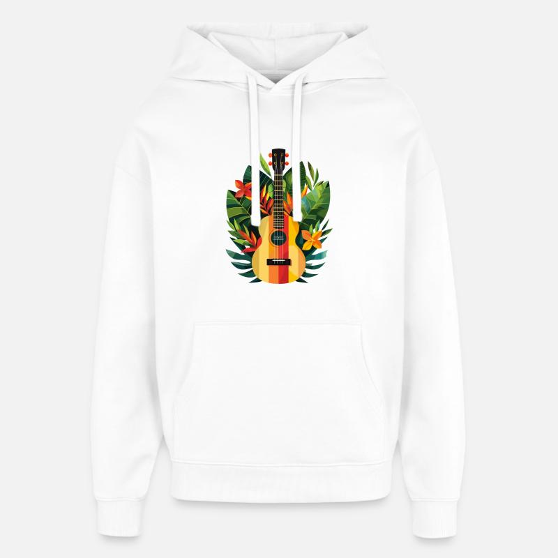 Look de bande dessinée de ukulélé - Sweat à capuche unisexe Stanley/Stella Oversized - blanc