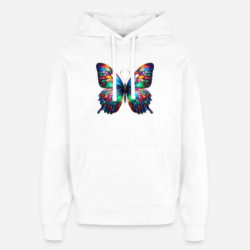 Schmetterling - Oversized Unisex Hoodie von Stanley/Stella - Weiß