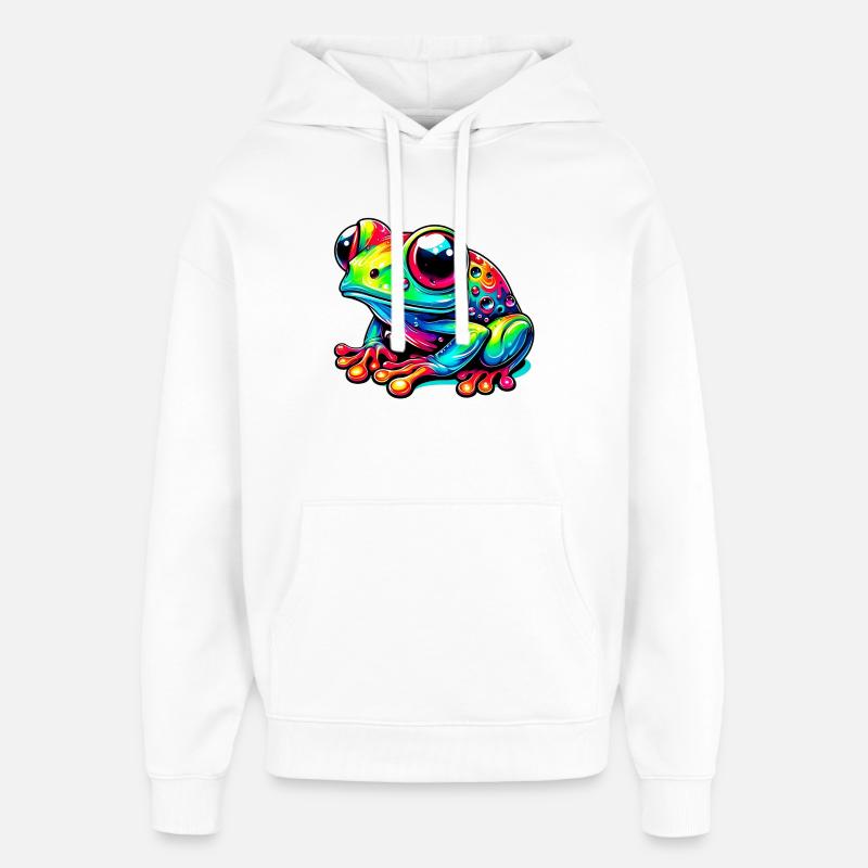 Grenouille - Sweat à capuche unisexe Stanley/Stella Oversized - blanc