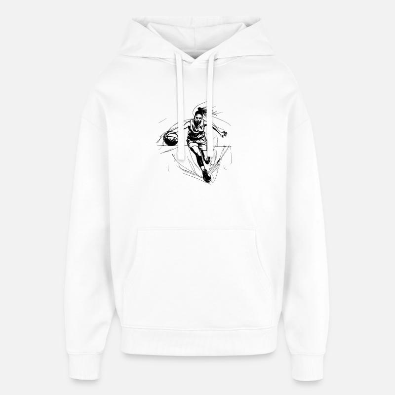 Basketteuse - Sweat à capuche unisexe Stanley/Stella Oversized - blanc
