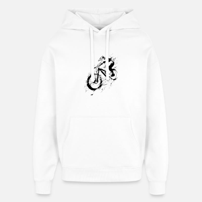 Illustration de VTT - Sweat à capuche unisexe Stanley/Stella Oversized - blanc