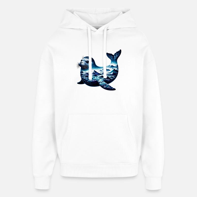 Phoque - Sweat à capuche unisexe Stanley/Stella Oversized - blanc