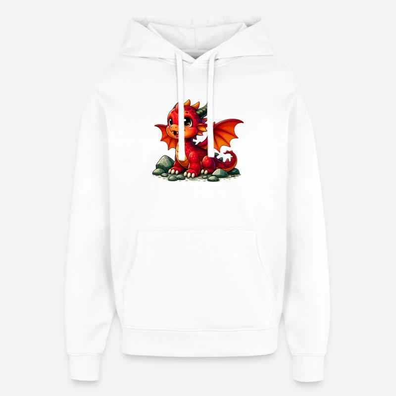 Drache - Oversized Unisex Hoodie von Stanley/Stella - Weiß