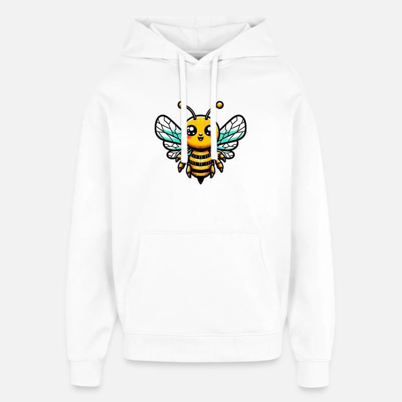 Abeille - Sweat à capuche unisexe Stanley/Stella Oversized - blanc
