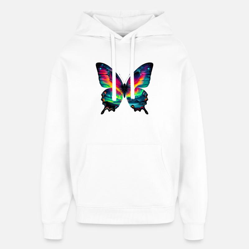 Papillon - Sweat à capuche unisexe Stanley/Stella Oversized - blanc