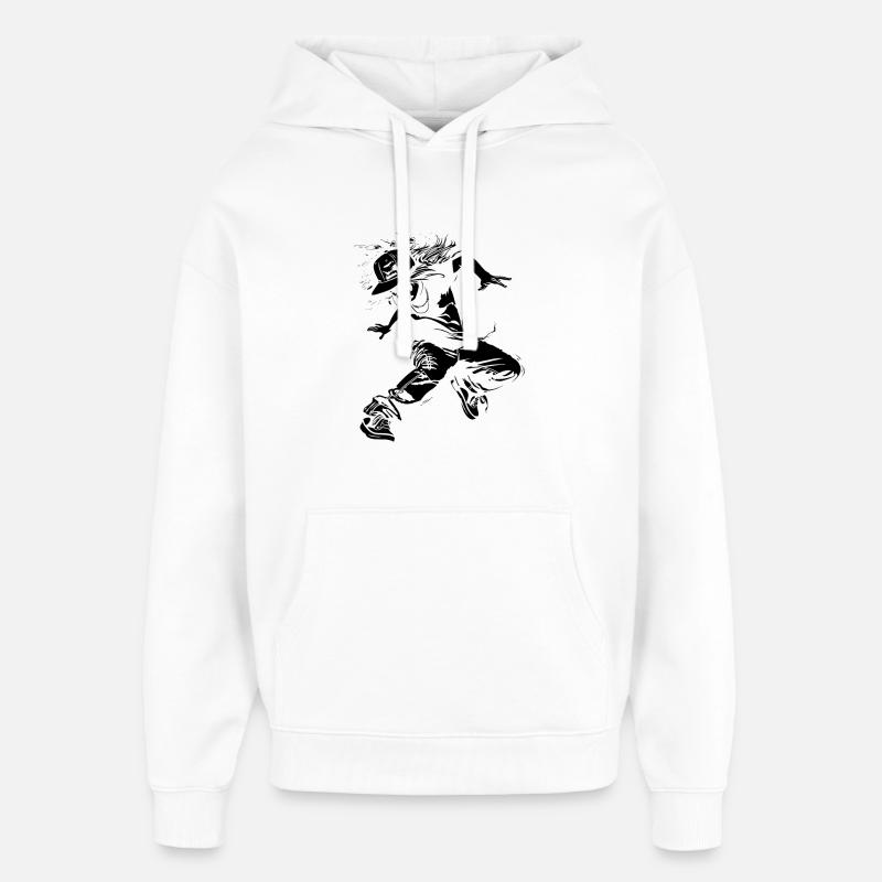 Breakdance fille dessin - Sweat à capuche unisexe Stanley/Stella Oversized - blanc