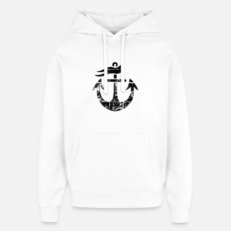 Ancre de dessin - Sweat à capuche unisexe Stanley/Stella Oversized - blanc