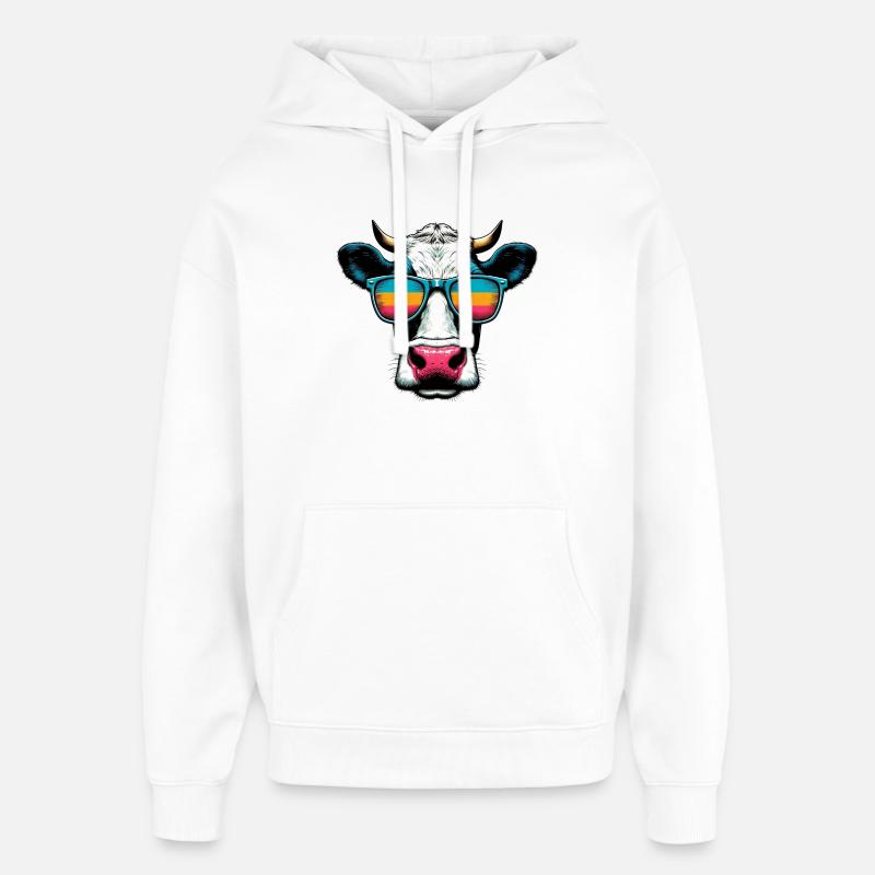 Vache - Sweat à capuche unisexe Stanley/Stella Oversized - blanc