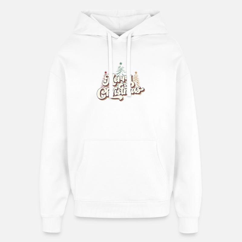 Joyeux Noël Chats Cadeau de Noël - Sweat à capuche unisexe Stanley/Stella Oversized - blanc