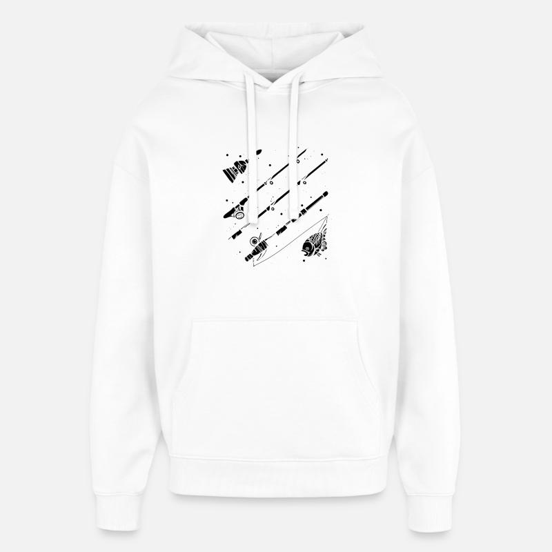 Graphique de pêche - Sweat à capuche unisexe Stanley/Stella Oversized - blanc