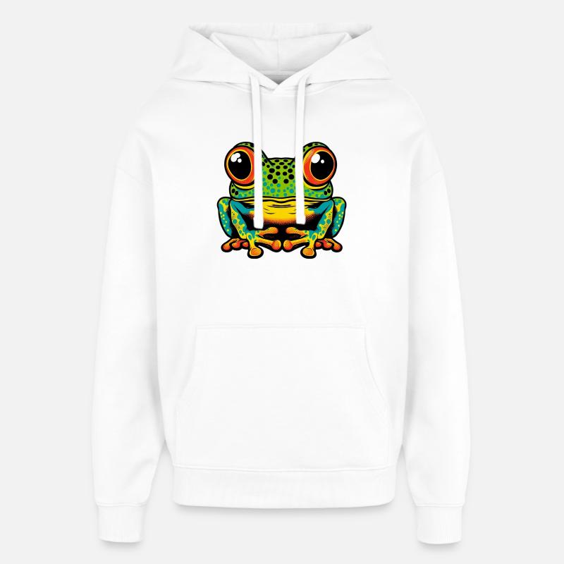 Grenouille - Sweat à capuche unisexe Stanley/Stella Oversized - blanc