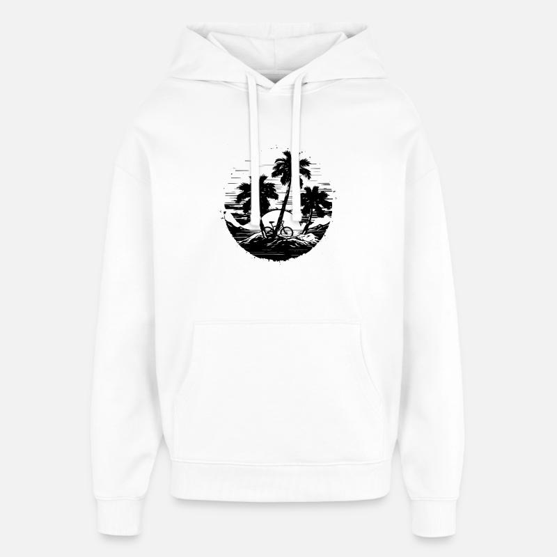Illustration de VTT - Sweat à capuche unisexe Stanley/Stella Oversized - blanc