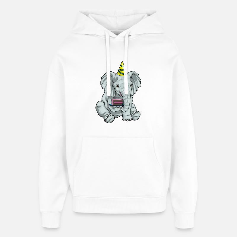Gâteau éléphant - Sweat à capuche unisexe Stanley/Stella Oversized - blanc