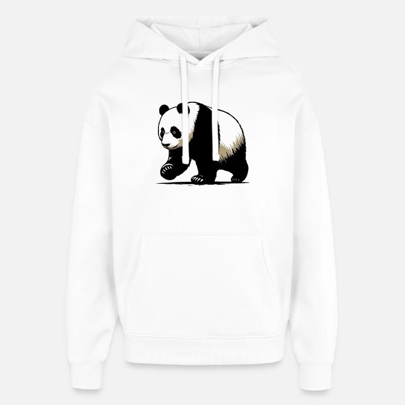 Panda - Sweat à capuche unisexe Stanley/Stella Oversized - blanc