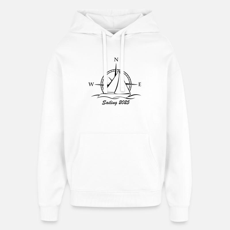 Voile 2025 Noir - Sweat à capuche unisexe Stanley/Stella Oversized - blanc