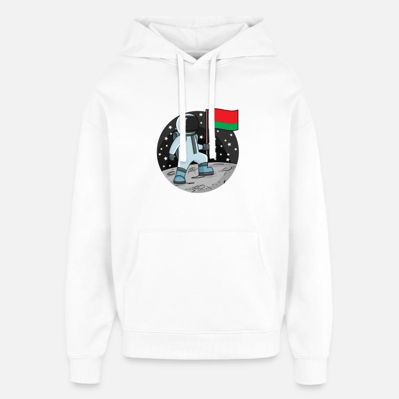 Drapeau astronaute Biélorussie - Sweat à capuche unisexe Stanley/Stella Oversized - blanc
