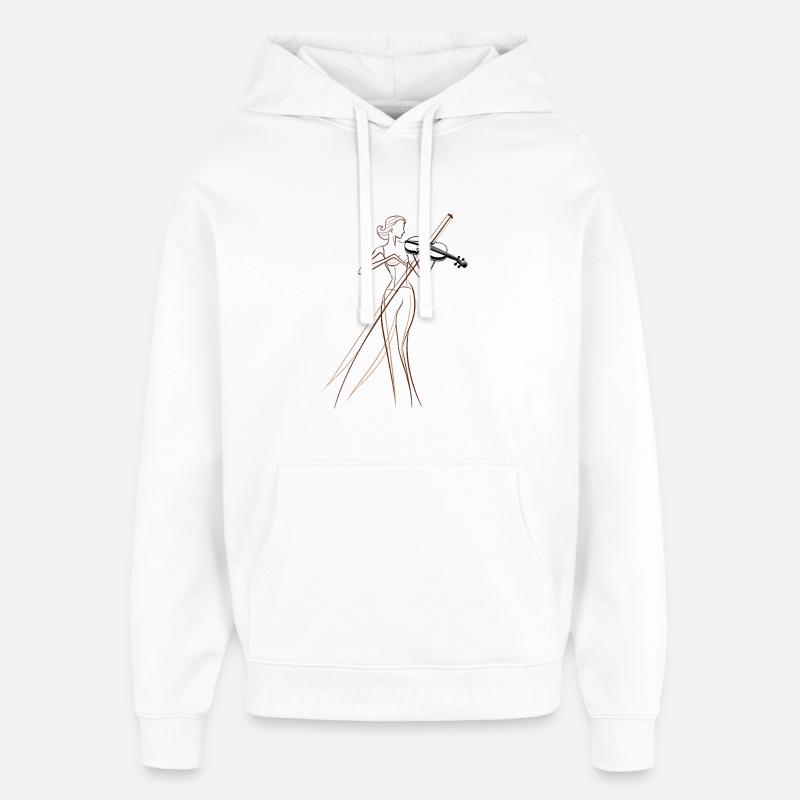 Dessin de violoniste - Sweat à capuche unisexe Stanley/Stella Oversized - blanc