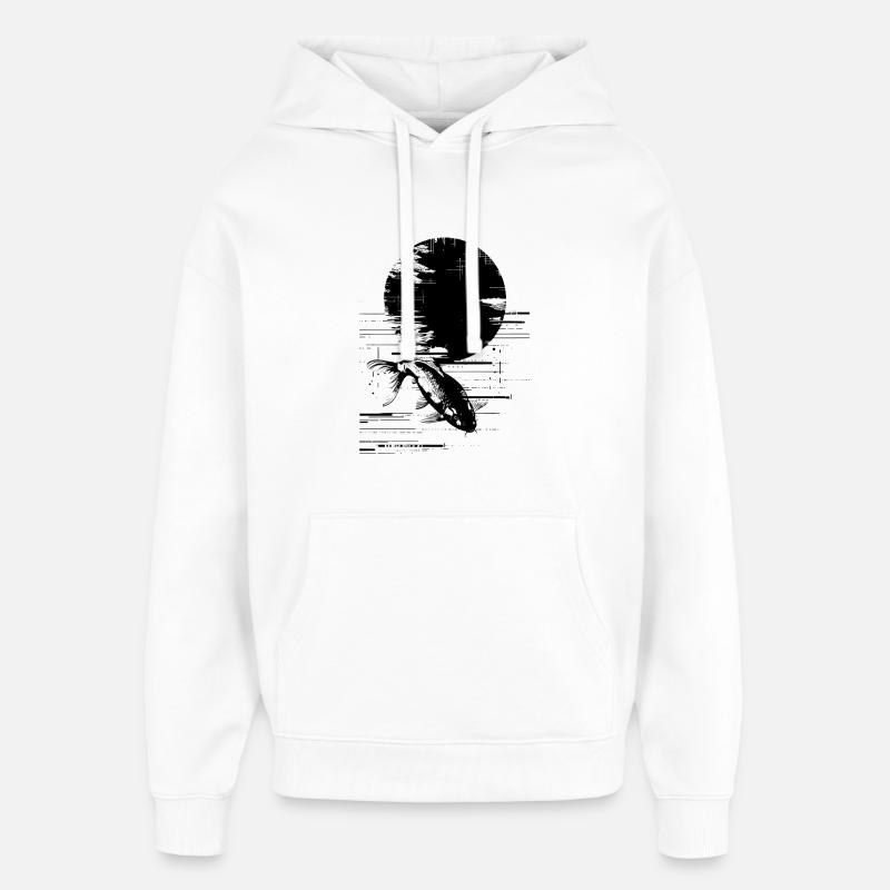 Pêche - Sweat à capuche unisexe Stanley/Stella Oversized - blanc