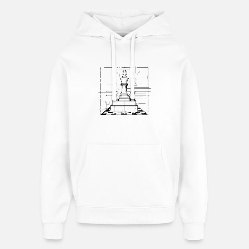 Graphiques de pièces d’échecs - Sweat à capuche unisexe Stanley/Stella Oversized - blanc