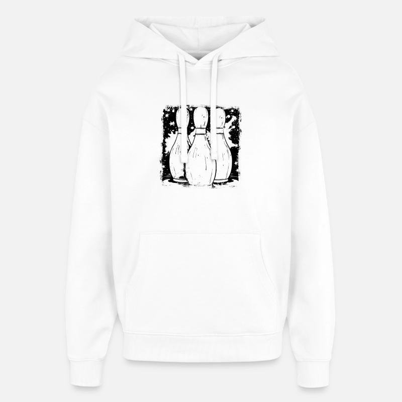 Dessin de quilles de bowling - Sweat à capuche unisexe Stanley/Stella Oversized - blanc