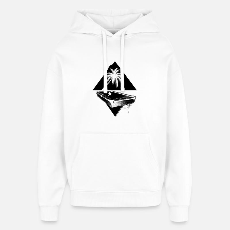 Dessin de billard - Sweat à capuche unisexe Stanley/Stella Oversized - blanc