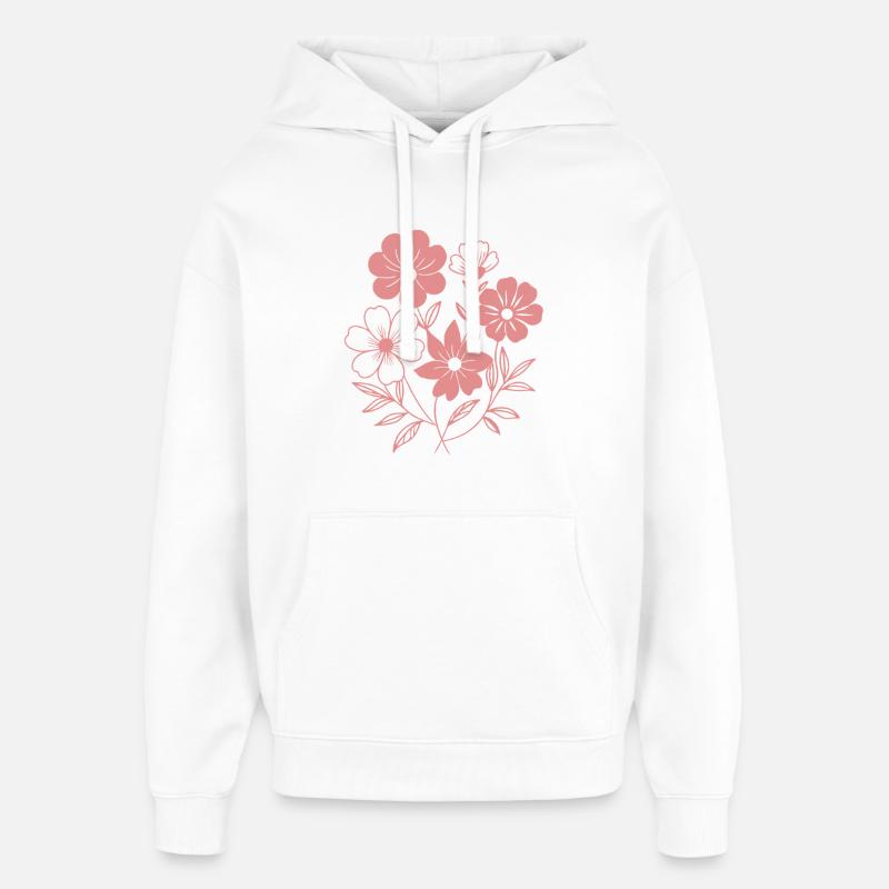 Fleurs - Printemps - Été - Dire - Sweat à capuche unisexe Stanley/Stella Oversized - blanc