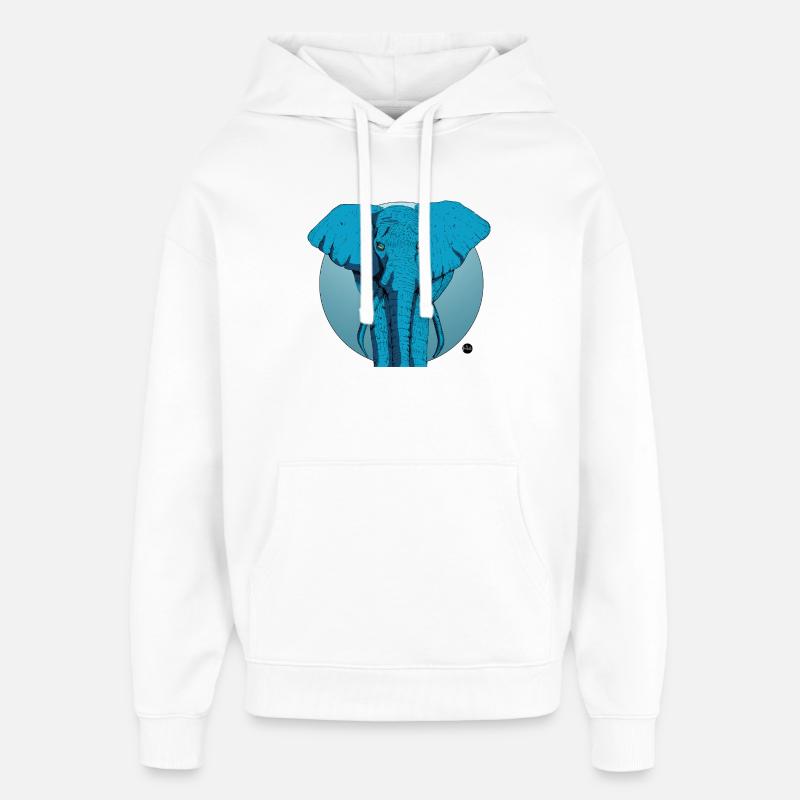 Elephant - Sweat à capuche unisexe Stanley/Stella Oversized - blanc