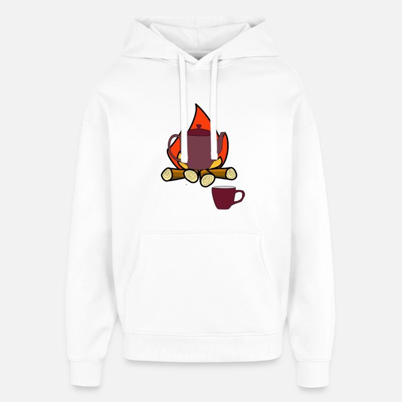 Feu de camp Camping Extérieur - Sweat à capuche unisexe Stanley/Stella Oversized - blanc