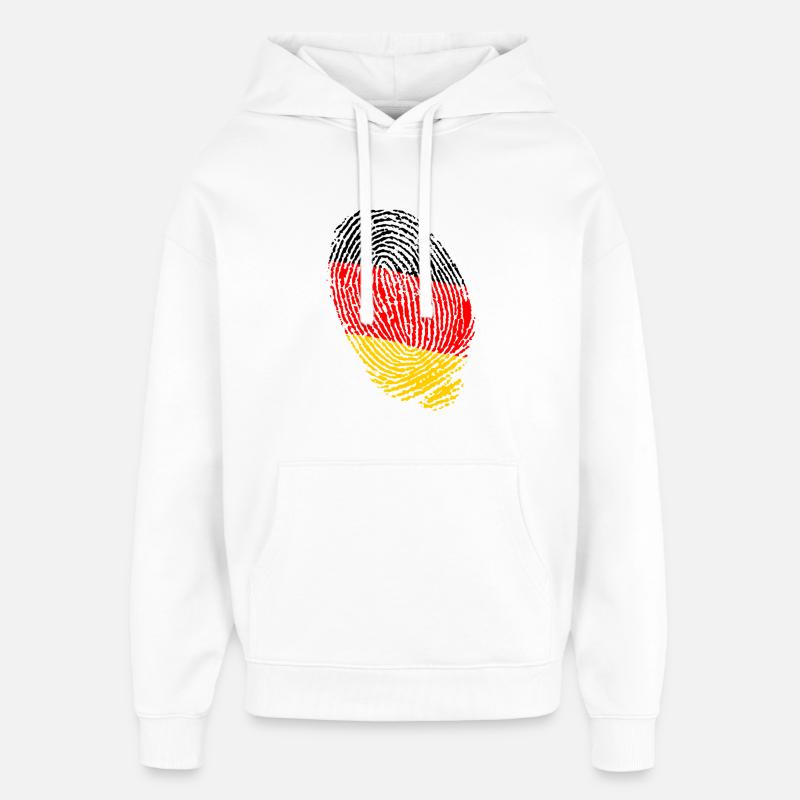 Empreintes digitales du drapeau allemand - Sweat à capuche unisexe Stanley/Stella Oversized - blanc