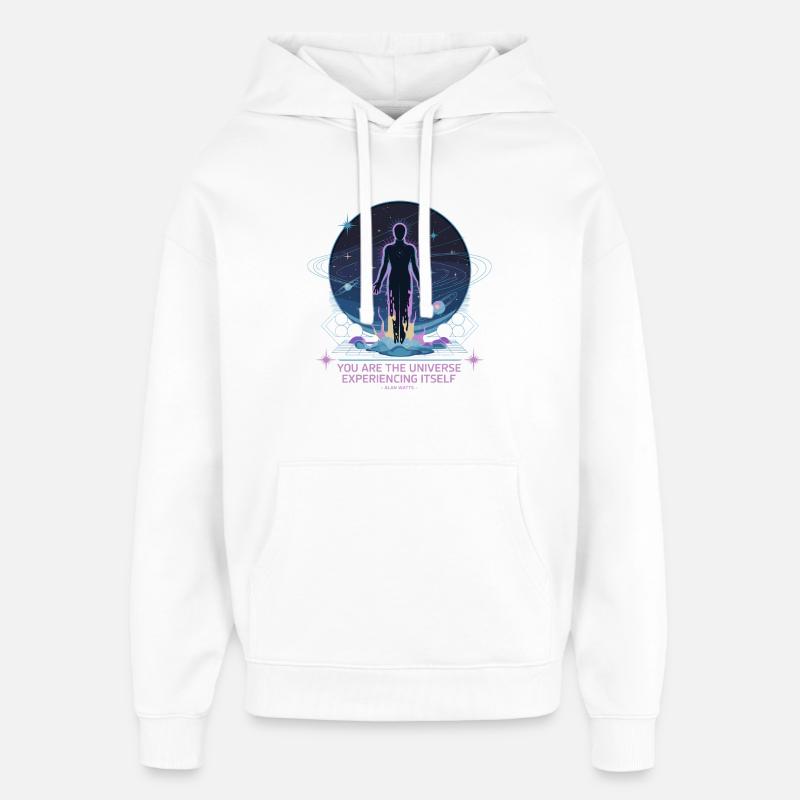 Être céleste | Alan Watts Citation Conception - Sweat à capuche unisexe Stanley/Stella Oversized - blanc
