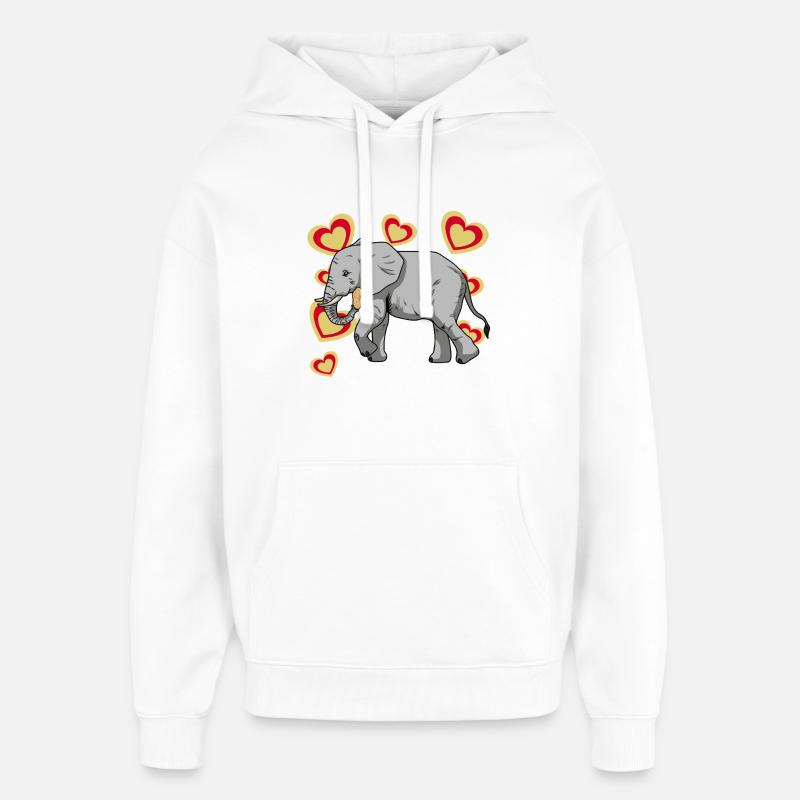 Elephant Elephant Kids Peanut - Oversized Unisex Hoodie by Stanley/Stella - white