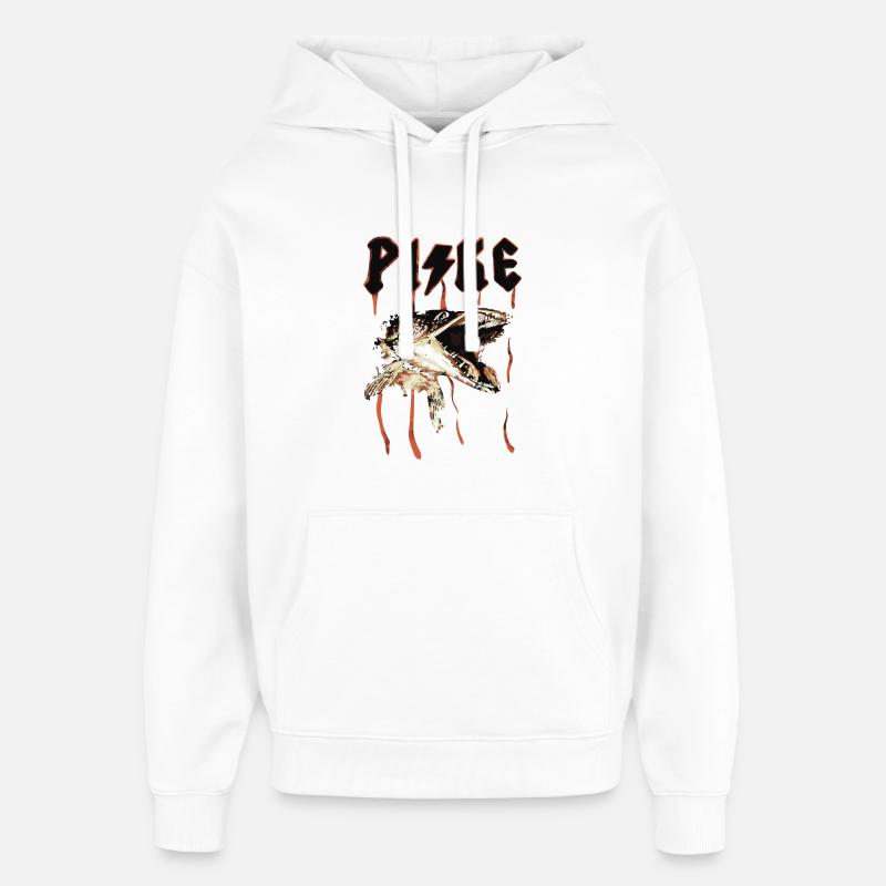 Pêche au brochet - Pike Attack - Sweat à capuche unisexe Stanley/Stella Oversized - blanc
