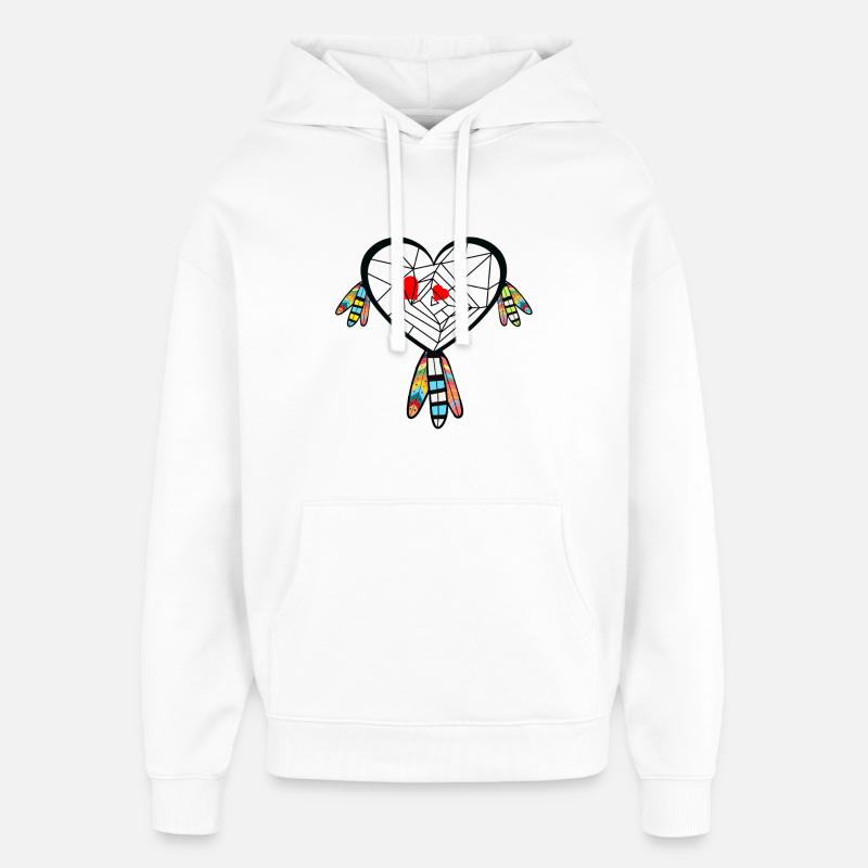 Coeurs Coeurs Saint-Valentin - Sweat à capuche unisexe Stanley/Stella Oversized - blanc