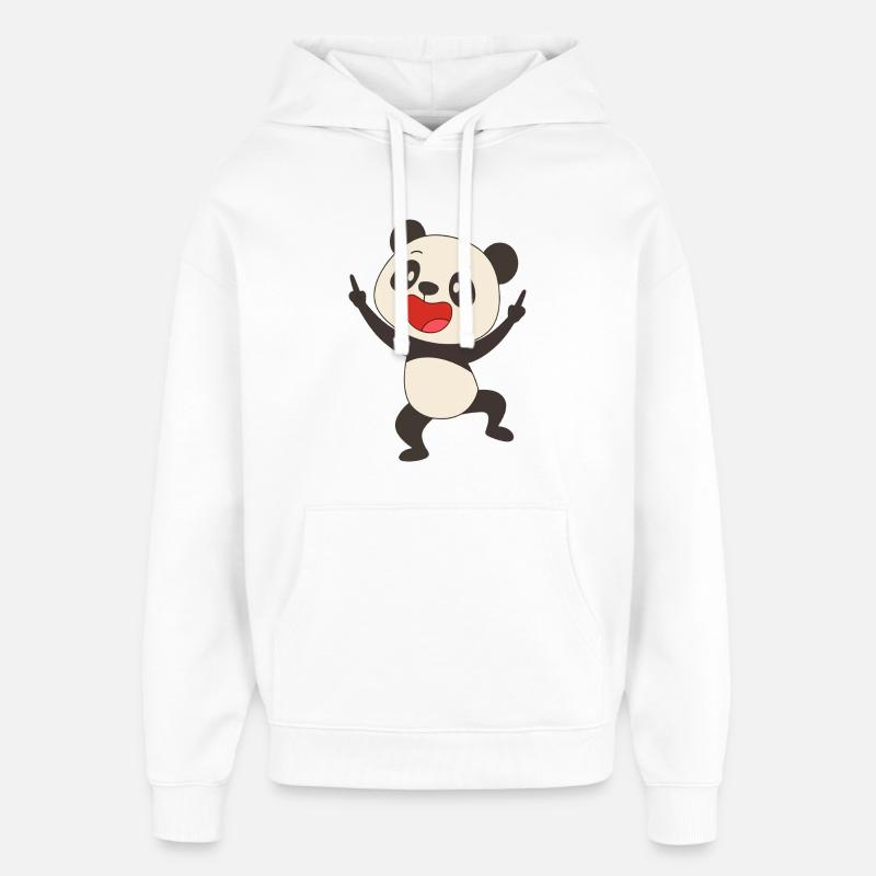 Happy Panda Dance - Oversized Unisex Hoodie von Stanley/Stella - Weiß