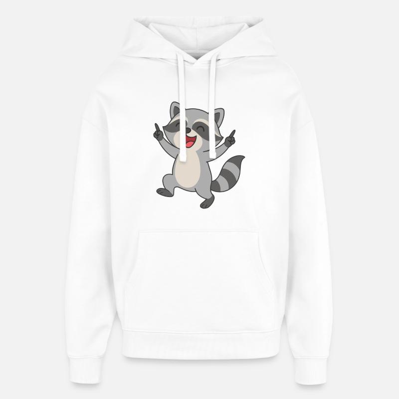 Raton laveur de fête - Sweat à capuche unisexe Stanley/Stella Oversized - blanc