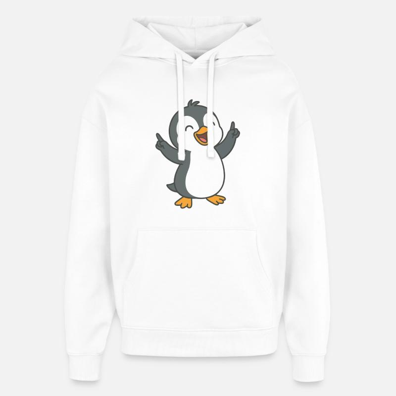 Pingouin dansant - Sweat à capuche unisexe Stanley/Stella Oversized - blanc