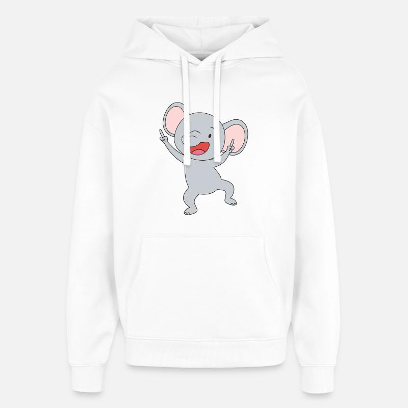 Bébé trompette heureuse - Sweat à capuche unisexe Stanley/Stella Oversized - blanc