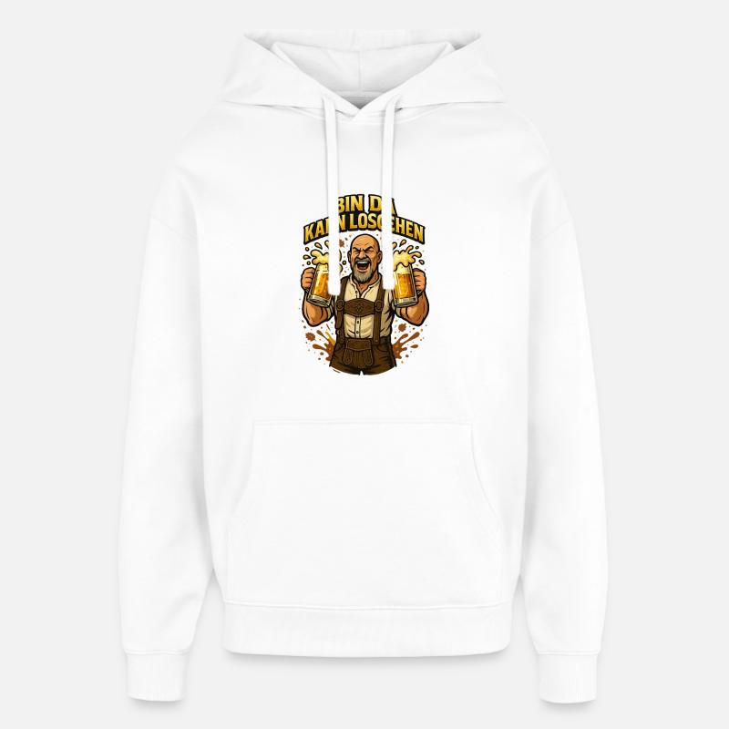Bier Bierkrug Bierflasche Bierzelt Biergarten - Oversized Unisex Hoodie von Stanley/Stella - Weiß