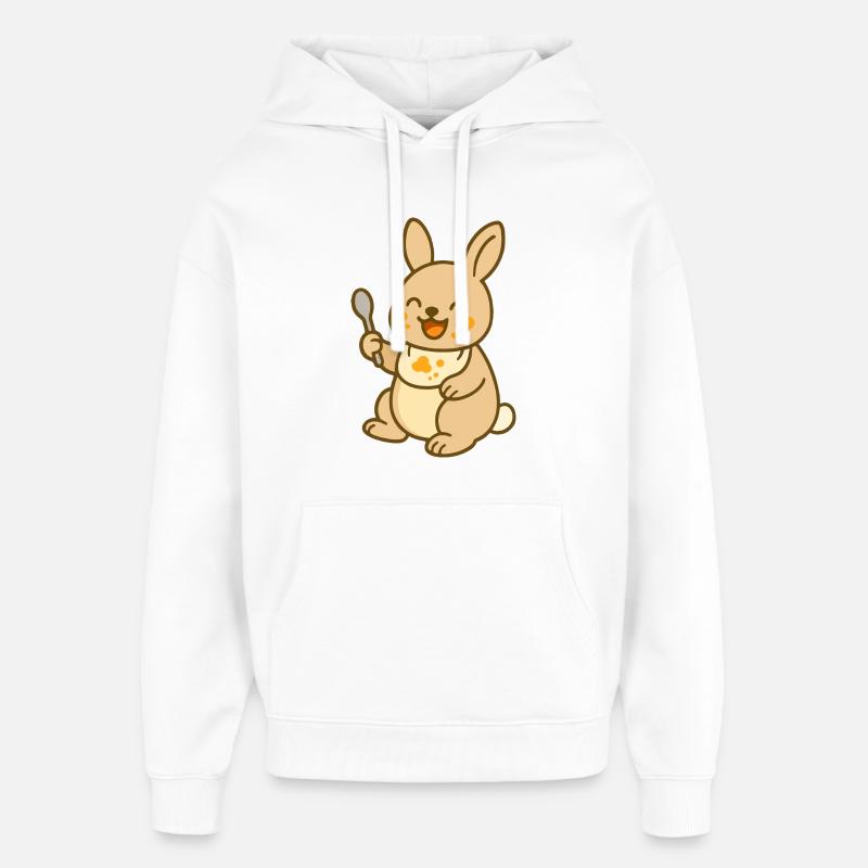 Alimentation de bébé petit lapin - Sweat à capuche unisexe Stanley/Stella Oversized - blanc
