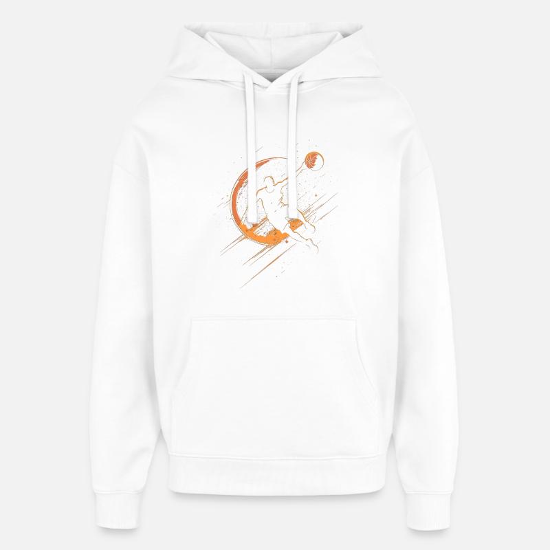 Silhouette orange de basket-ball - Sweat à capuche unisexe Stanley/Stella Oversized - blanc