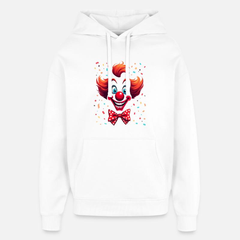 Frecher Clown mit Konfetti Design - Oversized Unisex Hoodie von Stanley/Stella - Weiß